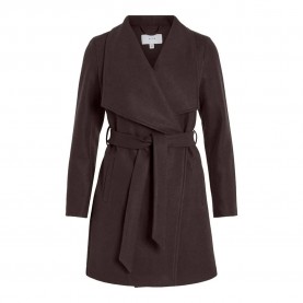 Палто Vila Cooley Collar Belt coat - Brown (Coffee Bean) палто,мъжки,якета,vila,cooley,collar,belt,coat,brown,(coffee,bean)