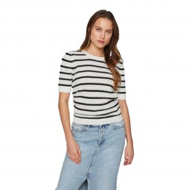 Тениска Vila Dalo short sleeve T-shirt - White (White Alyssum / Black) тениска,мъжки,тениски,дамски,тениски,vila,dalo,short,sleeve,t,shirt,white,(white,alyssum,black)