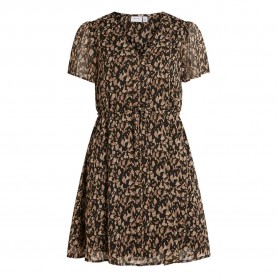 рокля,дамски,поли,и,рокли,vila,falia,short,sleeve,dress,black,hazel,(brown)