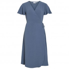 рокля,дамски,поли,и,рокли,vila,lovie,wrap,short,sleeve,midi,dress,blue,(vintage,indigo)