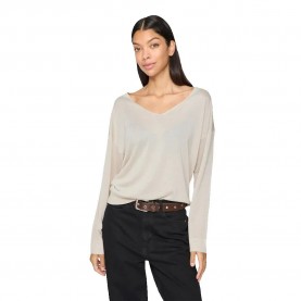 блуза,дамски,пуловери,дамски,плетени,дрехи,vila,novy,v,neck,sweater,super,light,natural,melan,(beige)
