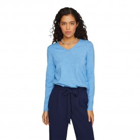 блуза,дамски,пуловери,дамски,плетени,дрехи,vila,ril,v,neck,sweater,blissful,blue,light,melange,(blue)