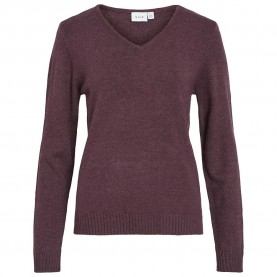 блуза,дамски,пуловери,дамски,плетени,дрехи,vila,ril,v,neck,sweater,fig,dark,melange,(purple)