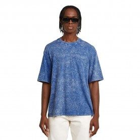 Тениска G-Star Acid Wash Boxy short sleeve T-shirt - Blue (Acid Dutch Blue) тениска,мъжки,тениски,g,star,acid,wash,boxy,short,sleeve,t,shirt,blue,(acid,dutch,blue)