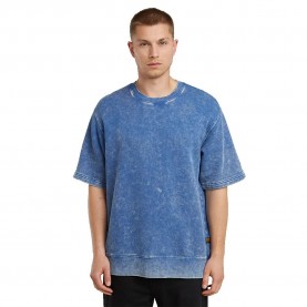 Риза с къс ръкав G-Star Acid Wash Loose short sleeve sweatshirt - Blue (Acid Dutch Blue) риза,с,къс,ръкав,мъжки,пуловери,g,star,acid,wash,loose,short,sleeve,sweatshirt,blue,(acid,dutch,blue)