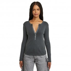 Тениска G-Star Deep Slim Long Sleeve V Neck T-Shirt - Grey (Petrol GD) тениска,мъжки,тениски,дамски,тениски,g,star,deep,slim,long,sleeve,v,neck,t,shirt,grey,(petrol,gd)