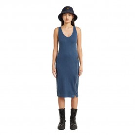 рокля,дамски,поли,и,рокли,g,star,overdyed,asymmetric,zip,sleeveless,short,dress,blue