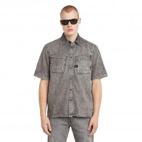Риза с къс ръкав G-Star Slanted Double Pocket Regular short sleeve shirt - Grey (Sun Faded Graphite Grey) риза,с,къс,ръкав,мъжки,ризи,g,star,slanted,double,pocket,regular,short,sleeve,shirt,grey,(sun,faded,graphite,grey)