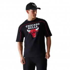 Тениска New era NBA Piping Oversized Chicago Bulls short sleeve T-shirt - Black (Black) тениска,мъжки,тениски,new,era,nba,piping,oversized,chicago,bulls,short,sleeve,t,shirt,black,(black)