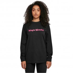 тениска,дамски,тениски,mister,tee,magic,monday,slogan,long,sleeve,t,shirt,black
