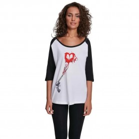 тениска,дамски,тениски,mister,tee,pistol,heart,raglan,short,sleeve,t,shirt,wht,blk,(white)