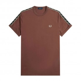 тениска,мъжки,тениски,fred,perry,contrast,tape,ringer,f,short,sleeve,t,shirt,brick,warm,grey,(brown)