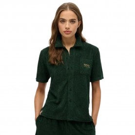 риза,с,къс,ръкав,дамски,блузи,дамски,ризи,superdry,country,club,towelling,short,sleeve,shirt,green