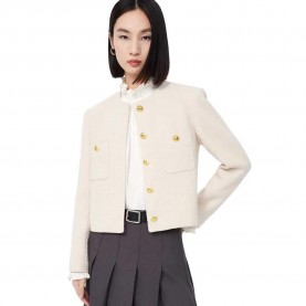 палто,дамски,якета,и,палта,lily,business,fashion,round,neck,short,coat,beige