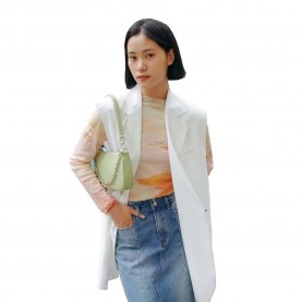 яке,дамски,якета,и,палта,lily,colourful,striped,suit,jacket,white