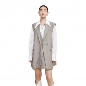 елек,дамски,сака,lily,double,placket,waistcoat,dark,gray,(grey)