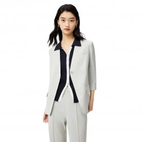 сако,дамски,сака,lily,fashionable,collarless,blazer,gray,green,(white)