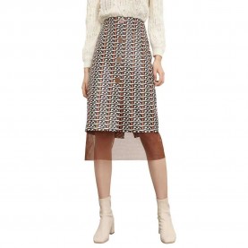 пола,дамски,поли,и,рокли,lily,geometric,print,skirt,orange,(white)