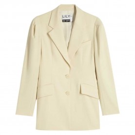 сако,дамски,сака,lily,puff,sleeve,blazer,cream,yellow,(beige)