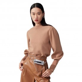 блуза,дамски,пуловери,дамски,плетени,дрехи,lily,puff,sleeve,sweater,light,brown,(brown)