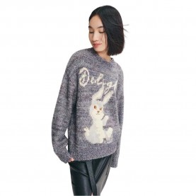 блуза,дамски,пуловери,дамски,плетени,дрехи,lily,rabbit,sweater,gray,(grey)