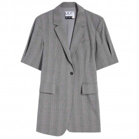 сако,дамски,сака,lily,ss,plaid,blazer,gray,(grey)