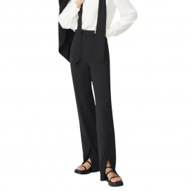 панталони,дамски,панталони,lily,temperament,solid,color,straight,leg,fit,dress,pants,black