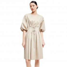 рокля,дамски,поли,и,рокли,lily,vintage,lantern,3,4,sleeve,long,dress,light,green,(beige)
