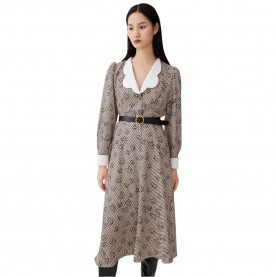 рокля,дамски,поли,и,рокли,lily,vintage,polka,dot,long,dress,camel,coffee,(beige)