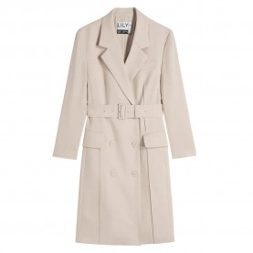сако,дамски,поли,и,рокли,lily,waist,tie,blazer,dress,pale,pink,(beige)