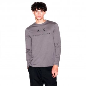 тениска,мъжки,тениски,armani,exchange,8nztch,z8h4z,long,sleeve,t,shirt,dark,gull,gray,(grey)