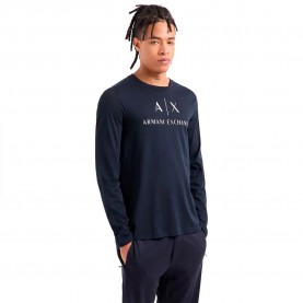 тениска,мъжки,тениски,armani,exchange,8nztch,z8h4z,long,sleeve,t,shirt,blue,(navy)