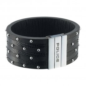 бижутерия,police,pj21872blb011,bracelet,silver,(black,leather)