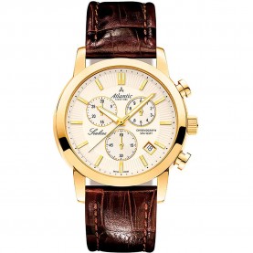 часовник,часовници,atlantic,62450.45.31,watch,yellow,(silver,grey)