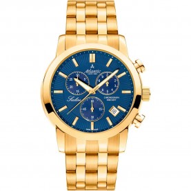 часовник,часовници,atlantic,62455.45.51,watch,golden,(blue)