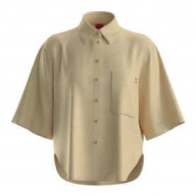 HUGO Evona 10258611 short sleeve blouse - Beige (Open Beige) дамски,блузи,hugo,evona,10258611,short,sleeve,blouse,beige,(open,beige)