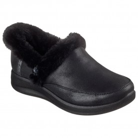 пантофи,дамски,пантофи,skechers,cozy,escape,slippers,black,microleather,faux,fur