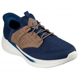 маратонки,мъжки,маратонки,skechers,slade,caster,trainers,navy,tan,knitted,mesh,synthetic,(blue)