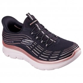 обувки,дамски,маратонки,skechers,summits,plus,soft,luster,slip,on,shoes,black,mesh,rose,gold,trim,(black)