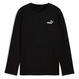 Тениска Puma Essentials Foundation Nº1 Logo long sleeve T-shirt - Black (Black) тениска,мъжки,тениски,дамски,тениски,puma,essentials,foundation,nº1,logo,long,sleeve,t,shirt,black,(black)