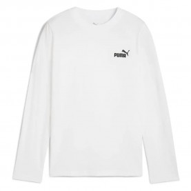 Тениска Puma Essentials Foundation Nº1 Logo long sleeve T-shirt - White (White) тениска,мъжки,тениски,дамски,тениски,puma,essentials,foundation,nº1,logo,long,sleeve,t,shirt,white,(white)