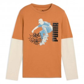 тениска,детски,тениски,puma,mid,90´s,layared,essentials,graphics,long,sleeve,t,shirt,melted,caramel,(brown)