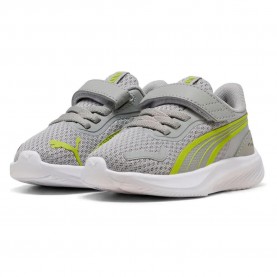 маратонки,детски,маратонки,puma,pounce,ac+,trainers,gray,echo,lime,smash,white,(grey)