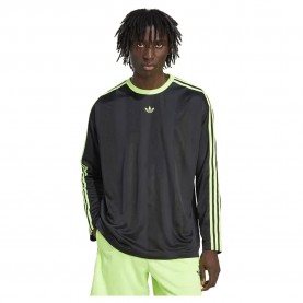 Тениска Adidas Originals Adicolor Jacquard long sleeve T-shirt - Black (Black / Signal Green) тениска,мъжки,тениски,дамски,тениски,adidas,originals,adicolor,jacquard,long,sleeve,t,shirt,black,(black,signal,green)