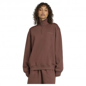 Блуза Adidas Originals Essentials Linear Oversized half zip sweatshirt - Brown (Auburn) блуза,дамски,блузи,adidas,originals,essentials,linear,oversized,half,zip,sweatshirt,brown,(auburn)