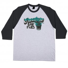тениска,мъжки,тениски,creature,barfly,3,4,sleeve,t,shirt,sport,grey,black,(grey)