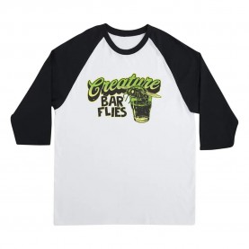 тениска,мъжки,тениски,creature,barfly,3,4,sleeve,t,shirt,white,black,(white)