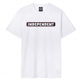 Тениска Independent Bar logo short sleeve T-shirt - White (White w / Navy) тениска,мъжки,тениски,дамски,тениски,independent,bar,logo,short,sleeve,t,shirt,white,(white,w,navy)