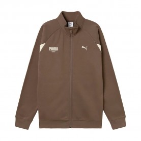 блуза,мъжки,пуловери,дамски,пуловери,puma,sport,graphic,full,zip,sweatshirt,brown,(flat,bronze)