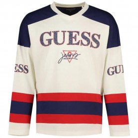 тениска,мъжки,тениски,guess,jeans,oversize,hockey,short,sleeve,t,shirt,pristine,white,color,(white)
